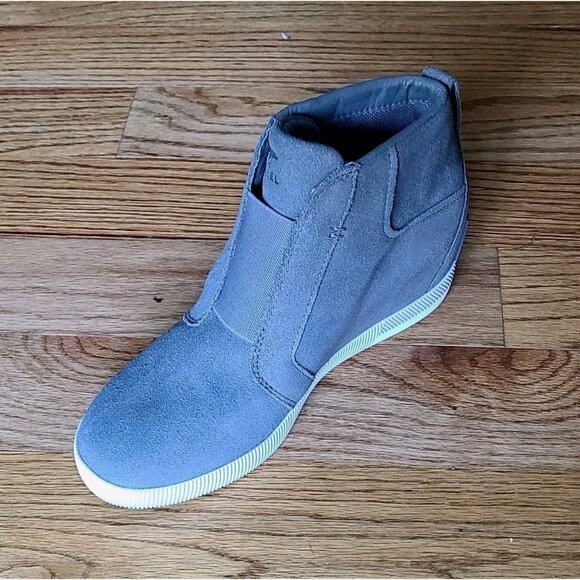 Sorel Out N About Gray Suede Waterproof Boots Sze 8.5 Womens Wedge Ankle Booties - Picture 9 of 15